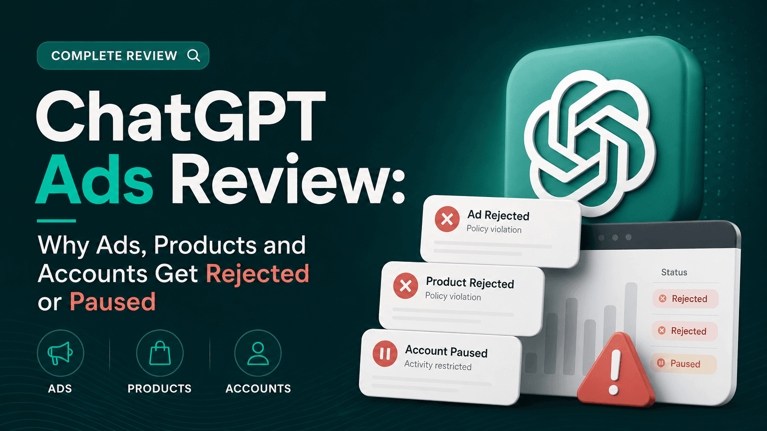 ChatGPT Ads Review: Why Ads, Products and Accounts Get Rejected or Paused